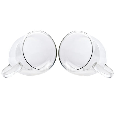 KARACA DBL. WALL BOROSILICATE GLASS CUP SET OF 2 150ML W/HND