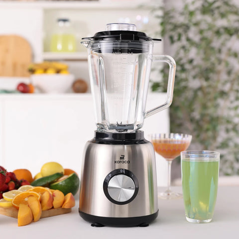 Karaca Inox 1,5 L Glazen Kan Inox Smoothie Blender