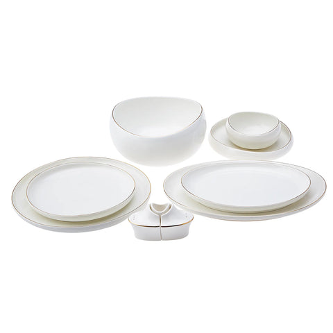 Karaca Red Carpet Collection Streamline Hole Gold - 59-delig porseleinen servies voor 12 personen