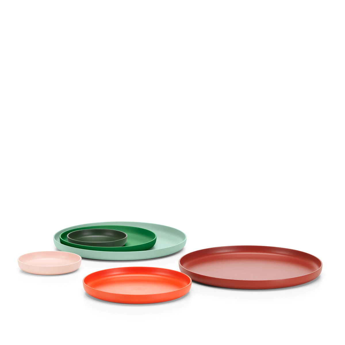 Vitra Trays im 3er-Set funktionale Tabletts Kunststoff 3farbig stapelbar