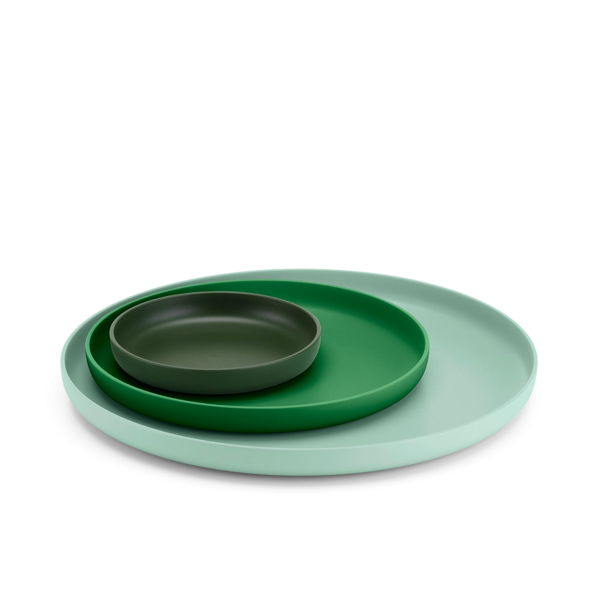 Vitra Trays im 3er-Set funktionale Tabletts Kunststoff 3farbig stapelbar
