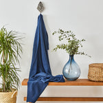 Karaca Home, dubbelzijdig gestikte plaid, 130x170 cm, Oeko-Tex gecertificeerd, donkerblauw