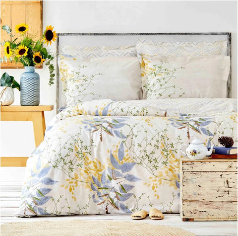 Karaca Home Clarinda Mustard dekbedovertrekset voor tweepersoonsbed