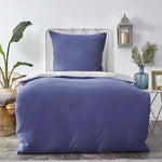 Karaca Home Marineblauw en Lichtgrijs Dekbedovertrekset, Eenpersoons