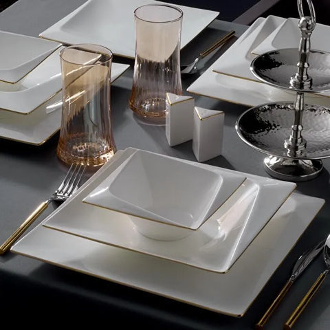 Jumbo Fold Gold 58-delig vierkant servies voor 12 personen