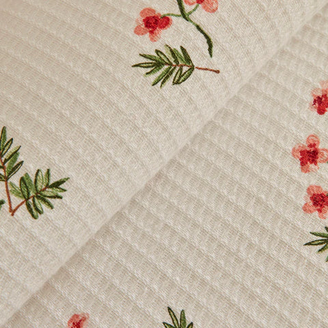 Karaca Silvie 100% Katoenen Eenpersoons Pique Set, Rood
