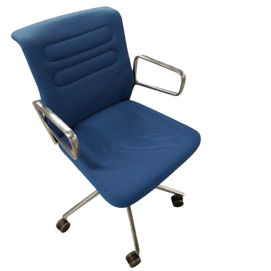 Vitra AC5 Studio Drehstuhl auf Rollen mit Ringarmlehnen Alu poliert