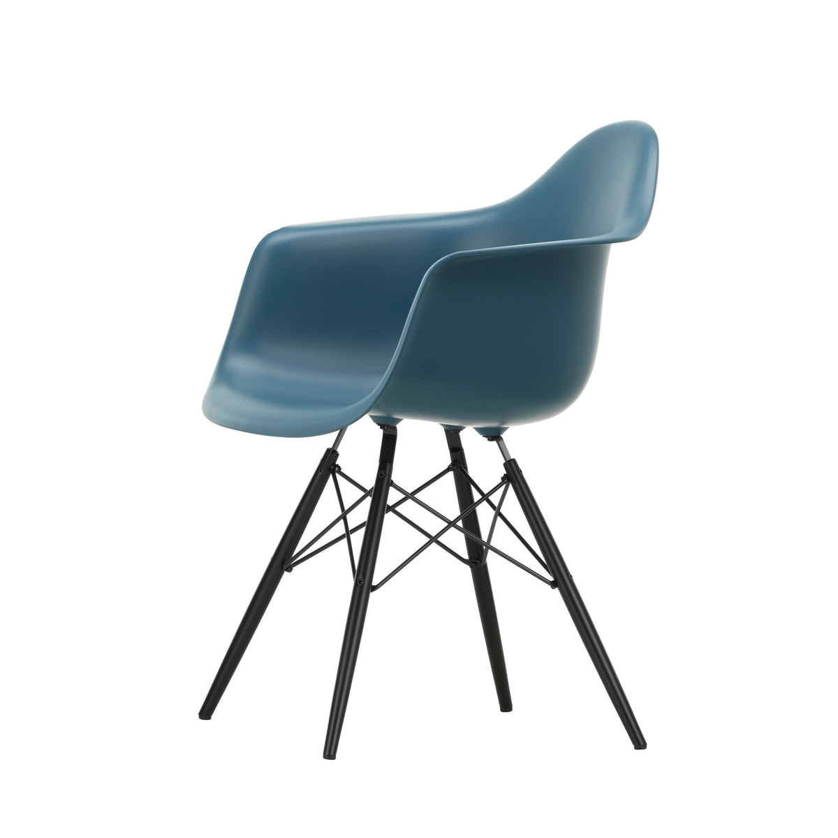 Vitra Eames Plastic Armchair DAW RE Ahorn schwarz Kunststoff recycelt
