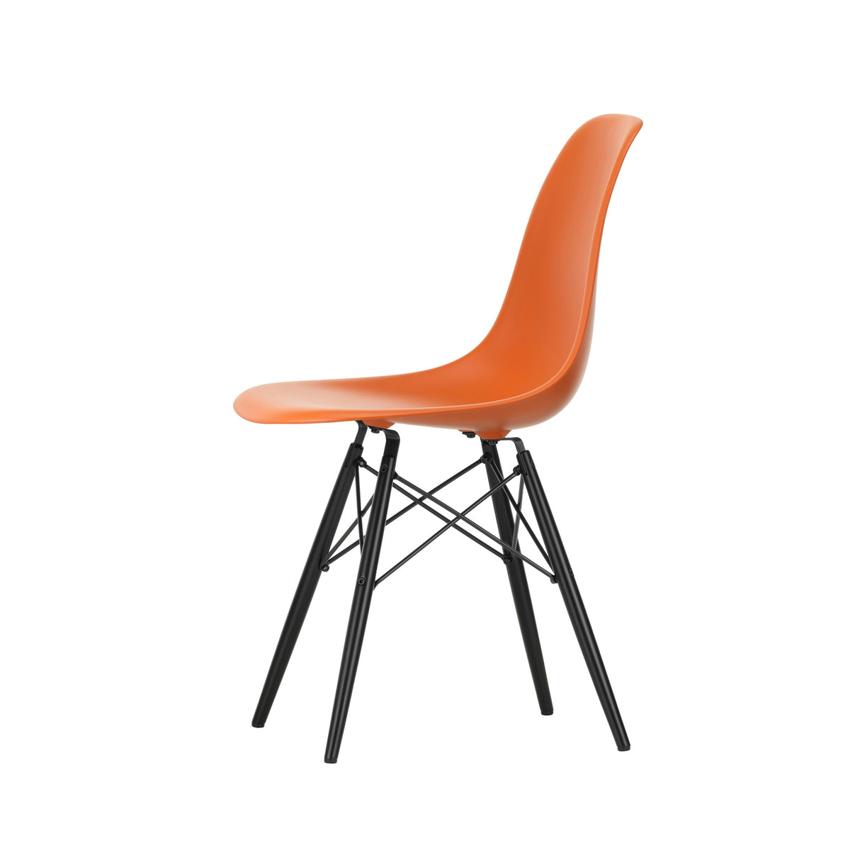Vitra Eames Plastic Side Chair DSW RE Ahorn schwarz Kunststoff recycelt