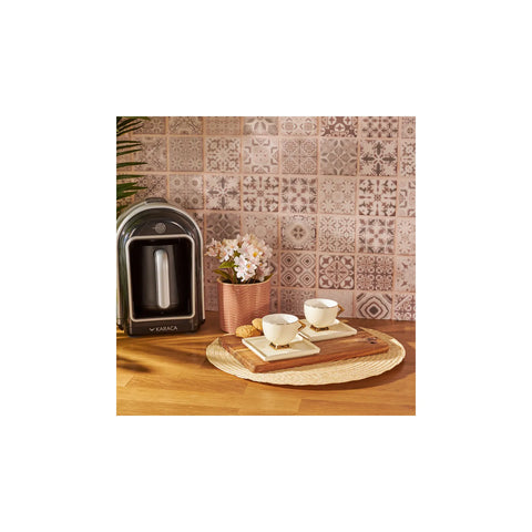 Karaca Art Deco Cream crèmekleurige koffiekopjesset voor 2 personen