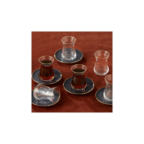 Karaca Retro antraciet theeservies voor 6 personen