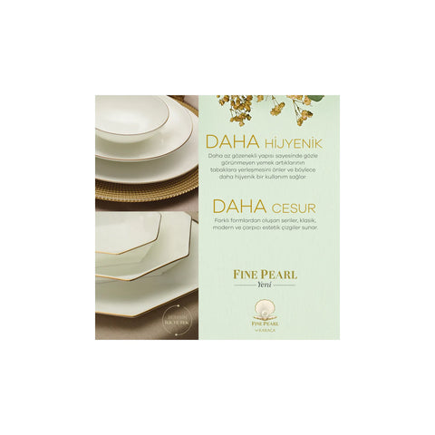 Karaca Fine Pearl Quartz Gold 62-delig tafelservies voor 12 personen