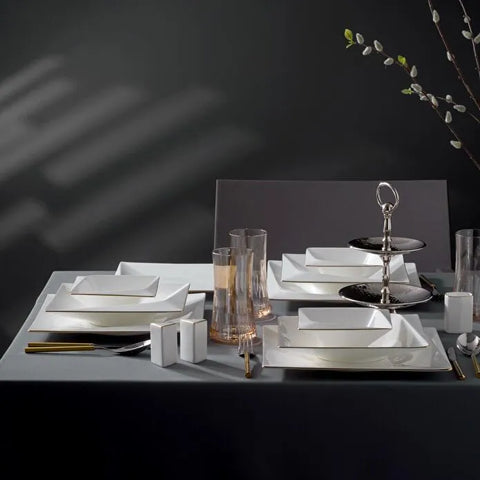 Jumbo Fold Gold 58-delig vierkant servies voor 12 personen