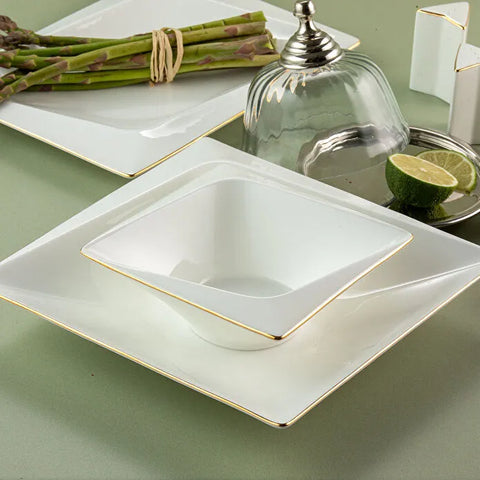 Jumbo Fold Gold 58-delig vierkant servies voor 12 personen