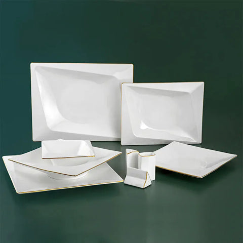Jumbo Fold Gold 58-delig vierkant servies voor 12 personen