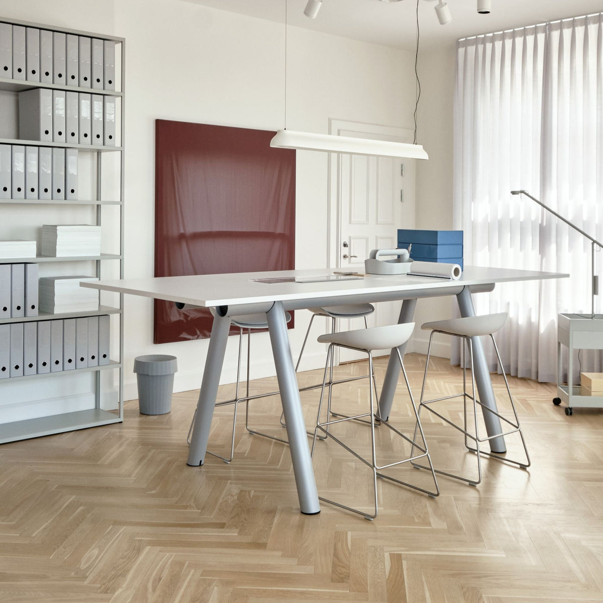 HAY About a Stool AAS 38 Barhocker Sitz Kunststoff recycelt Gestell Stahl
