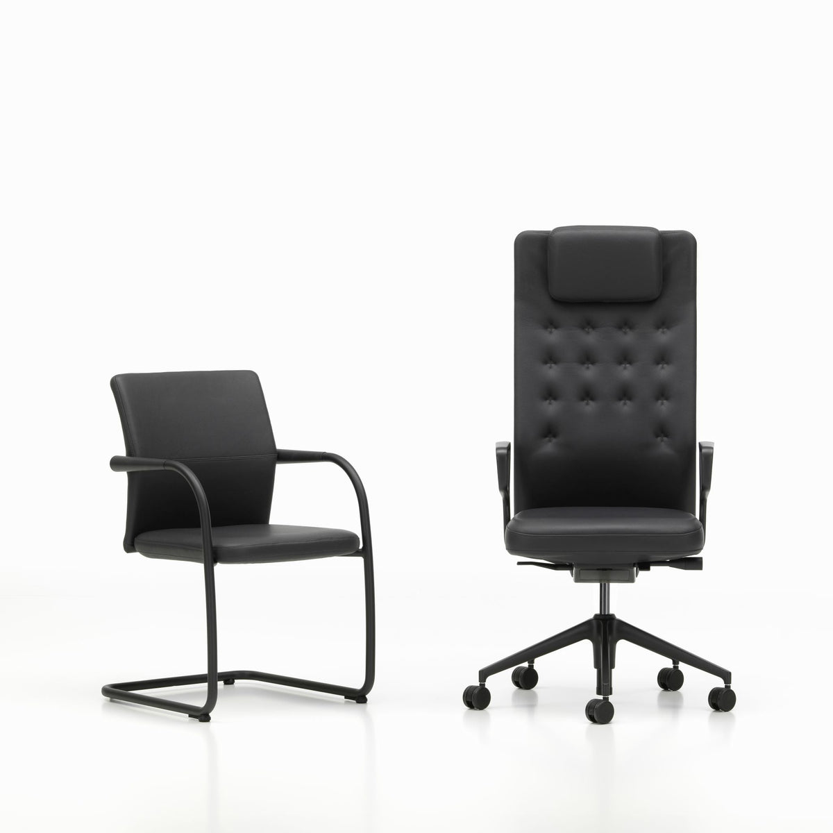 Vitra ID Trim L Bürostuhl hohe Rückenlehne mit Kopfstütze Bezug Laser RE
