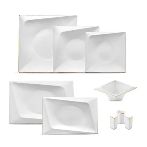 Jumbo Fold Gold 58-delig vierkant servies voor 12 personen