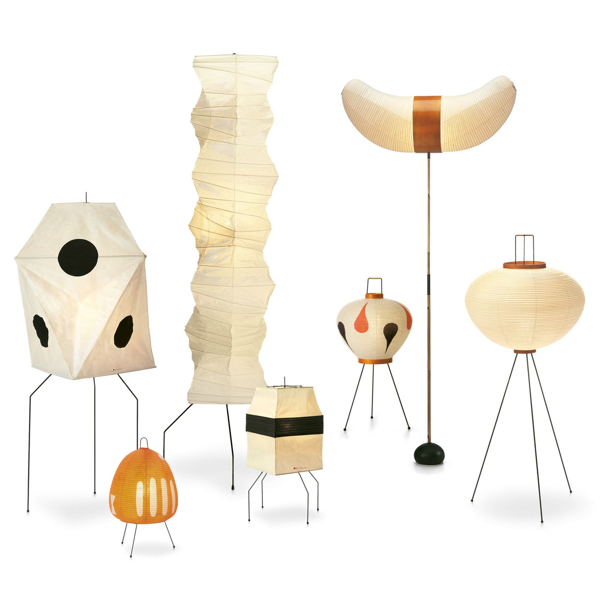 Vitra Akari Light Sculptures Floor Lights Bodenleuchten Papier Noguchi