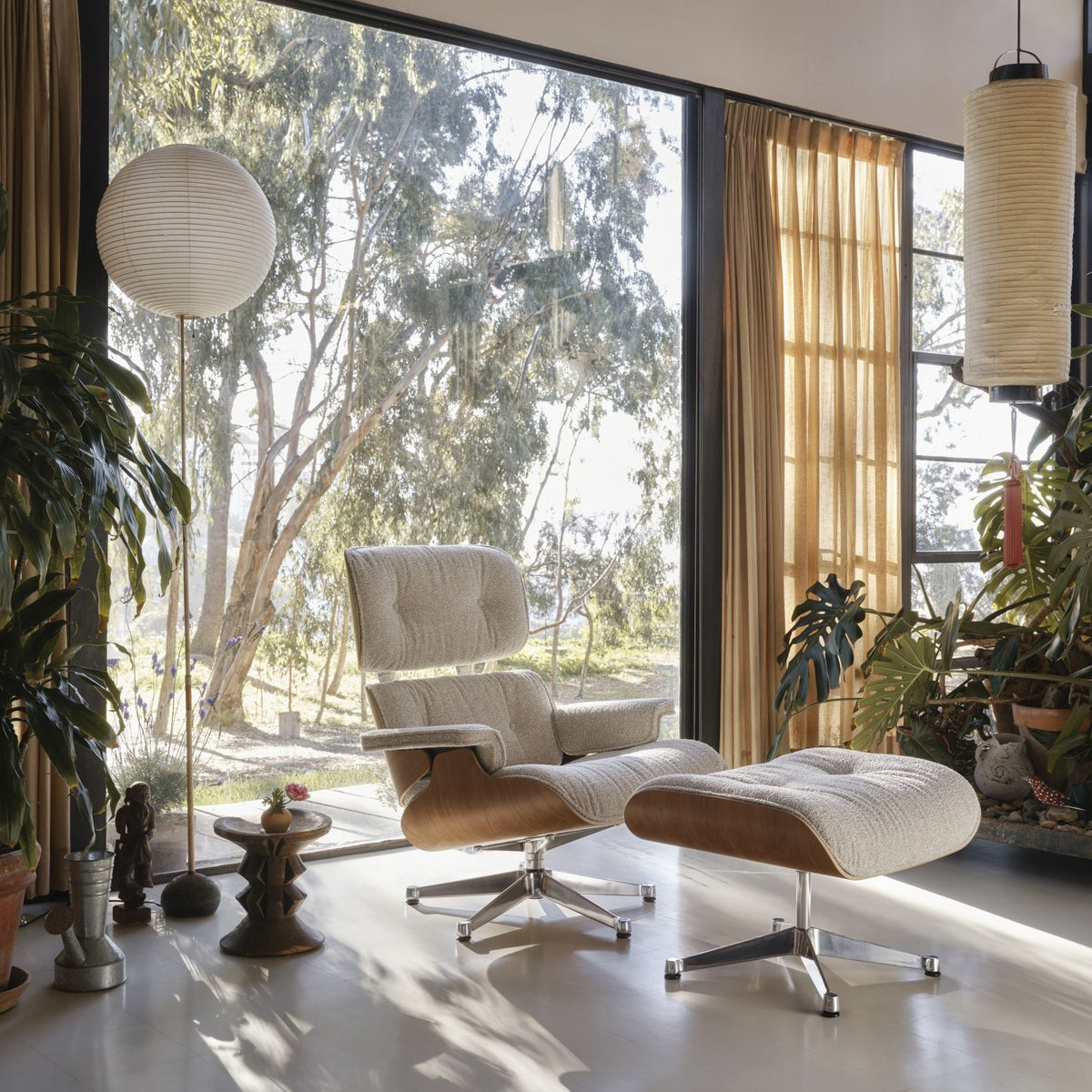 Vitra Eames Lounge Chair & Ottoman Relax-Sessel mit Hocker Stoff / Leder