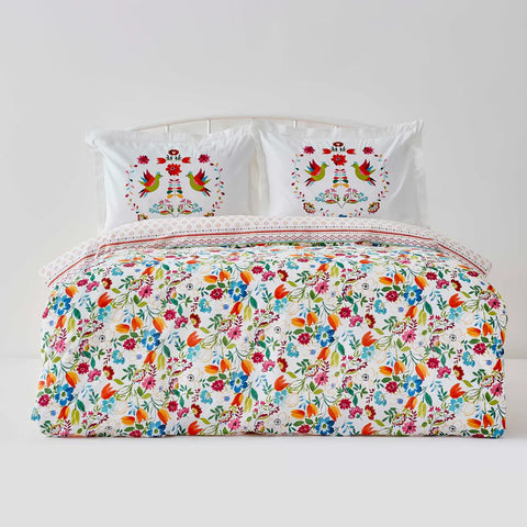 Karaca Home Parlin fuchsia 100% katoenen tweepersoons dekbedovertrekset