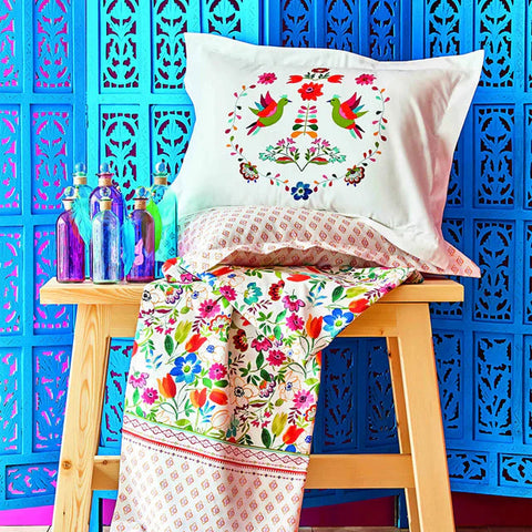 Karaca Parlin Dekbedovertrekset van 100% Turks Katoen, Tweepersoons, Fuchsia
