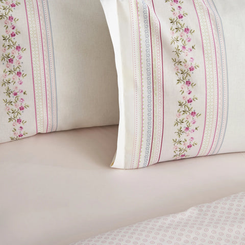 Karaca Home Glen pink 100% cotton single duvet cover set