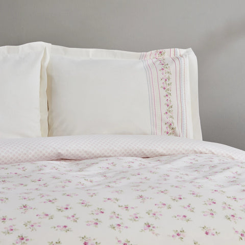 Karaca Home Glen pink 100% cotton single duvet cover set