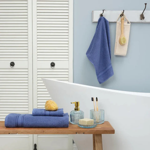 Karaca Home Daily Soft Indigo 100% Katoenen Handdoek 30x50 cm