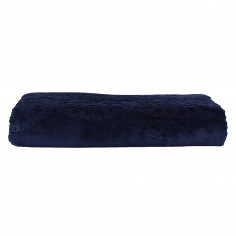 Karaca Home Scala Marineblauw Eenpersoons Embossed Deken