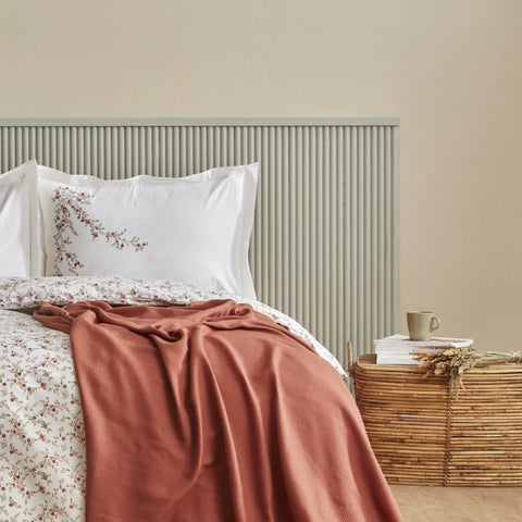 Karaca Home Mizu 100% Katoen 2-persoons Dekbedovertrek met Gratis Deken