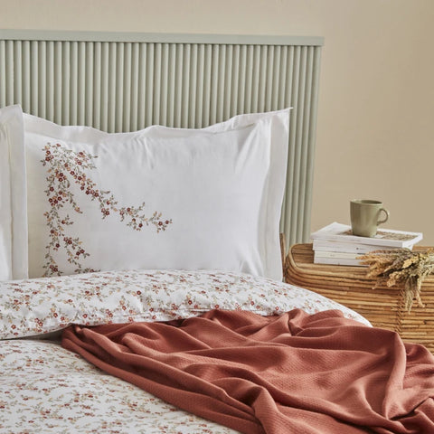Karaca Home Mizu 100% Cotton Double Bed Duvet Set with Free Throw Blanket