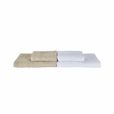 Karaca Home Vinos 4-delige Gezichts-/Badhamamhanddoekenset, Beige