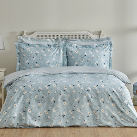 Karaca Home Daisy 100% katoenen tweepersoons dekbedovertrekset mint