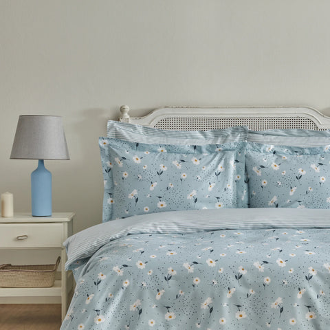 Karaca Home Daisy 100% katoenen tweepersoons dekbedovertrekset mint