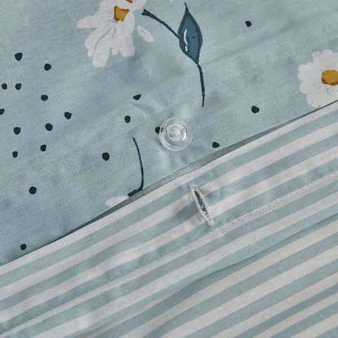 Karaca Home Daisy 100% katoenen tweepersoons dekbedovertrekset mint