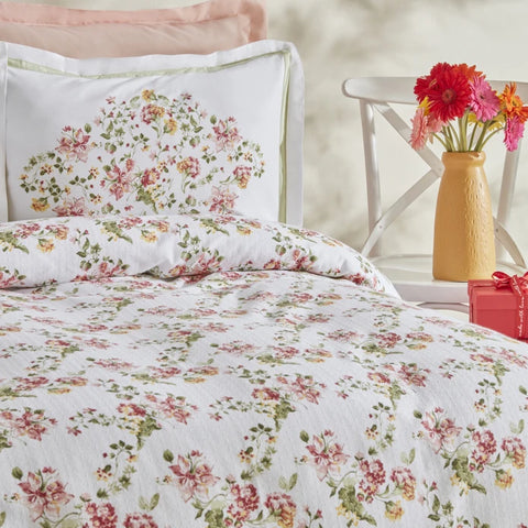Karaca Home Emilie 100% Katoenen Double Dekbed Set Roze
