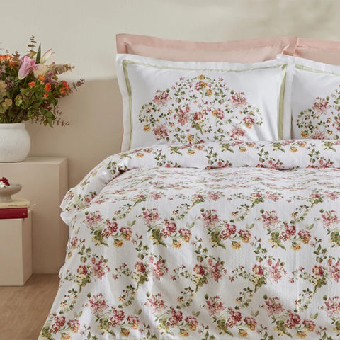 Karaca Home Emilie 100% Katoenen Double Dekbed Set Roze