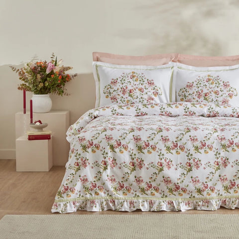 Karaca Home Emilie 100% Katoenen Double Dekbed Set Roze