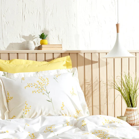 Karaca Home Loretta geel 100% katoenen eenpersoons beddengoed set