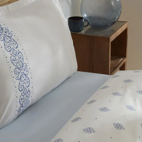 Karaca Marino Dekbedovertrekset van 100% Turks Katoen, Tweepersoons, Blauw