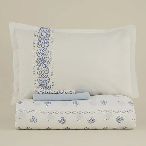 Karaca Marino Dekbedovertrekset van 100% Turks Katoen, Tweepersoons, Blauw