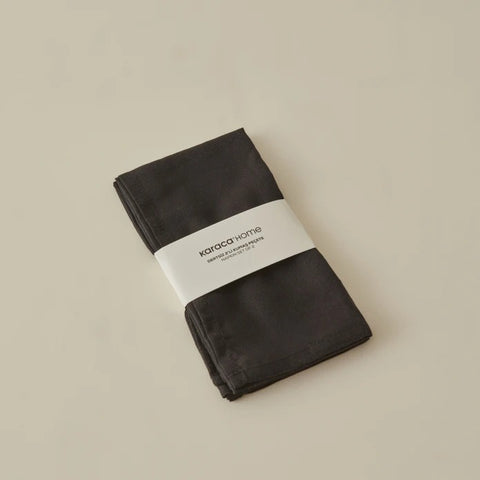 Karaca Home Belle Stain-Resistant 2-Piece Fabric Napkin Black
 