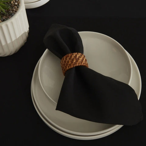 Karaca Home Belle Stain-Resistant 2-Piece Fabric Napkin Black
 