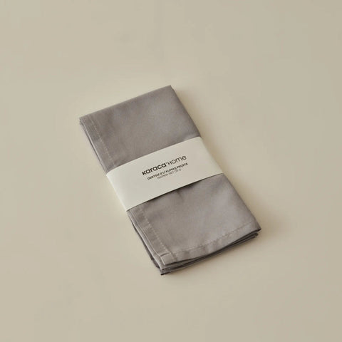 Karaca Home Belle Hem 2-Piece Fabric Napkins Gray