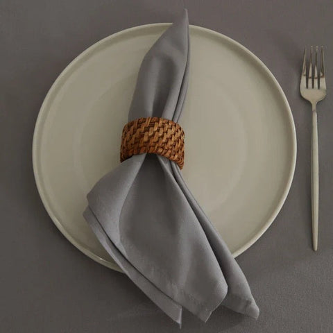 Karaca Home Belle Hem 2-Piece Fabric Napkins Gray