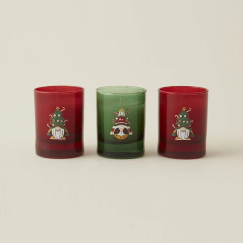 Karaca Home New Year Gnome Village 3-delige Geurkaars Set