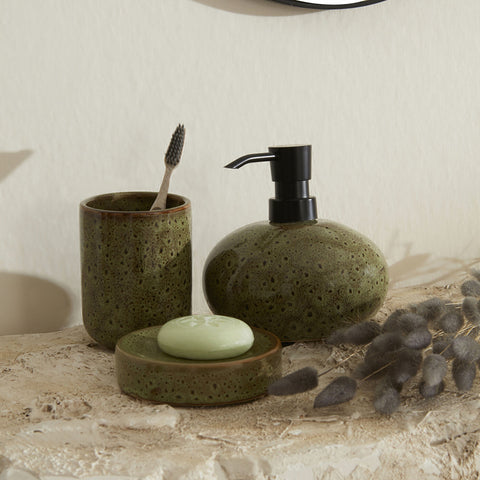 Karaca Home Olivia 3-delige badkameraccessoireset Groen