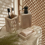 Karaca Home Pietra 3-delige Badkamer Accessoireset Wit