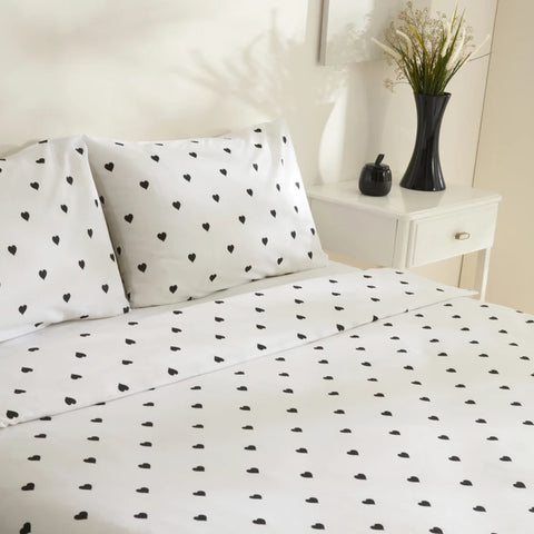 Sarah Anderson Amour Double Duvet Cover Set – Black
 